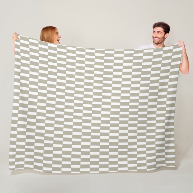 Französisch Grau Geometrisches Schachbrettmuster Fleecedecke (Beispiel)