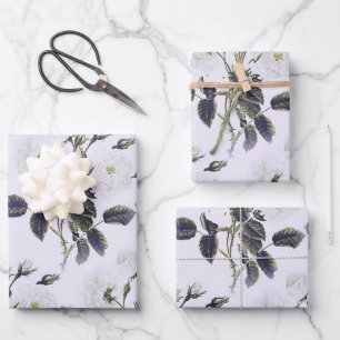 Französisch gravierte Blumentoilette-Grau, Rosa, B Geschenkpapier Set