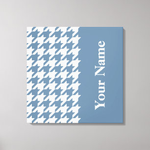 Französisch Gray Elegantes Hahnentrittmuster mit N Leinwanddruck