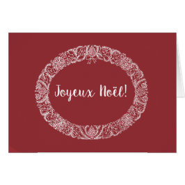 Französisch Gruß Weihnachtsschrei weiß, tief rot