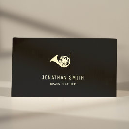 Französisch Horn Beruflich Brass Lehrer Black&Whit Visitenkarte