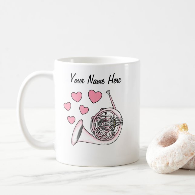 Französisch Horn Custom Wedding Tasse Brass Musike (Mit Donut)