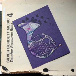 Französisch Horn Liebe Band Class Art Postkarte