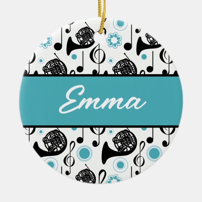 Französisch Horn Player Musician Gift Personalisie Keramik Ornament (Vorne)