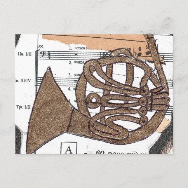 (Französisch) Horn-Postkarte Postkarte (Vorderseite)