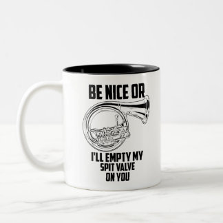 Französisch Horn Spit Valve Niedlich Trumpet Musik Zweifarbige Tasse