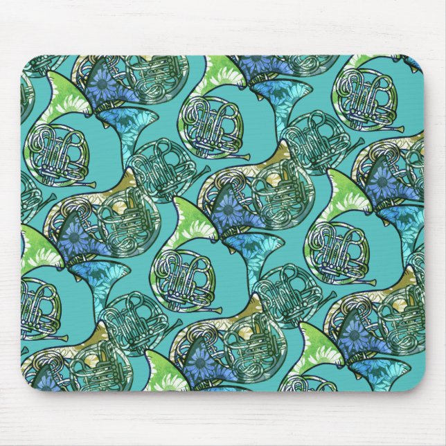 Französisch Hörner Daisy Band Klassenlehrer Mousepad (Vorne)