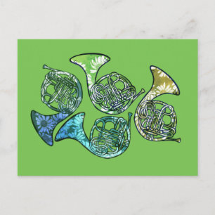 Französisch Hörner Daisy Band Klassenlehrer Postkarte