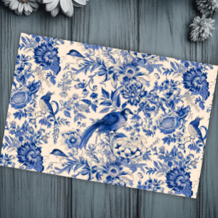 Französisch Hütte Garden Toile Pheasants Blau Seidenpapier