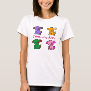 Französisch - i-Liebe mein Hund - reden Sie Shirt