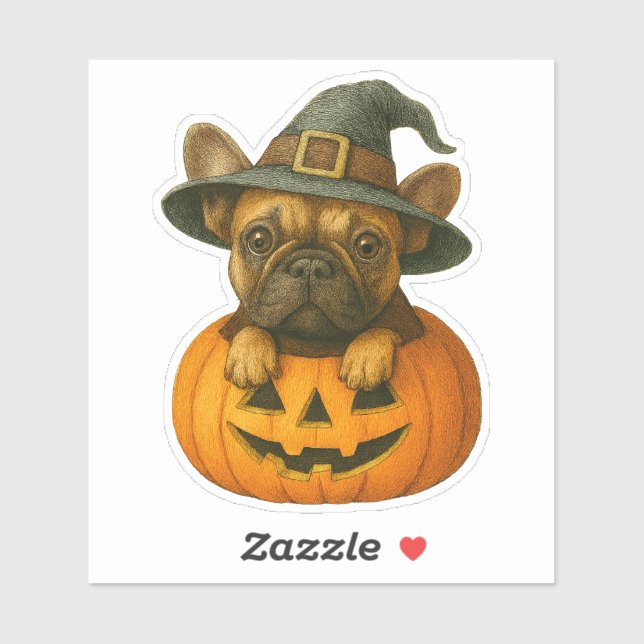 Französisch in Pumpkin Aufkleber (Blatt)