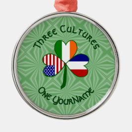 Französisch Irish American Flags Kleeblatt Ihr Nam Ornament Aus Metall