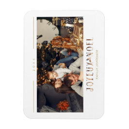 Französisch Joyeux Noël Modern Typografy Custom Fo Magnet