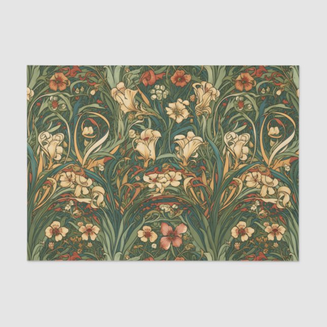 Französisch, Jugendstil inspiriert Feld der Wildbl Seidenpapier (Vorderseite)