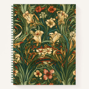 Französisch, Jugendstil, Wildblume, Blumen, Natur Notizbuch