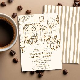 Französisch Kaffeehaus-Themen-Café Bebe Babyparty Einladung