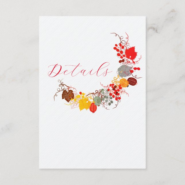 Französisch Kissed Sweet Berry Trauben Blume Hochz Begleitkarte (Rückseite)