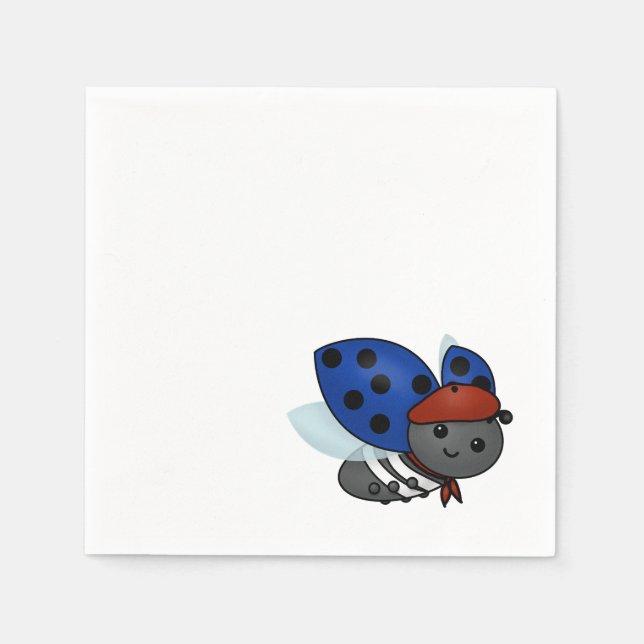 Französisch Ladybug, lächeln Serviette (Vorderseite)