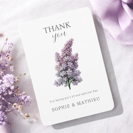 Französisch Lilac Watercolor Flora Eleganter Frühl Dankeskarte