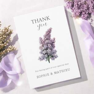 Französisch Lilac Watercolor Flora Eleganter Frühl Dankeskarte