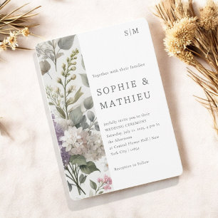 Französisch Lilac Watercolor Flora Eleganter Frühl Save The Date