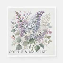 Französisch Lilac Watercolor Flora Eleganter Frühl Serviette