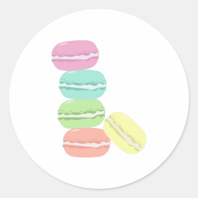 Französisch Macaron Runder Aufkleber (Vorderseite)