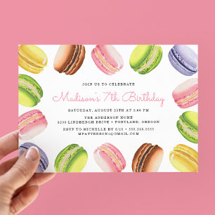 Französisch-Macarons Einladung zur Geburtstagspa