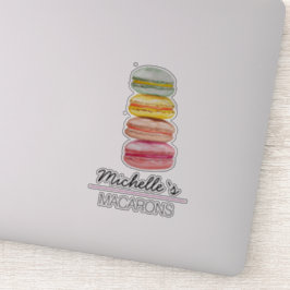 Französisch Macarons Wasserfarbe Handgemalt Aufkleber