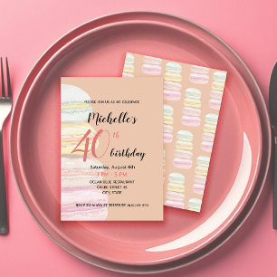 Französisch Macarons Wasserfarbe Handgemalt Einladung