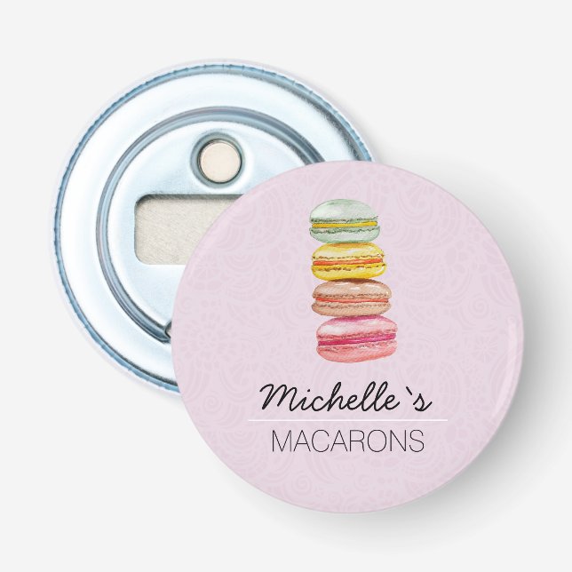 Französisch Macarons Wasserfarbe Handgemalt Flaschenöffner (Vorderseite)