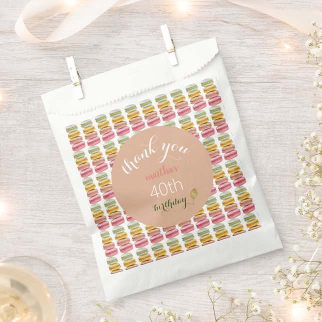 Französisch Macarons Wasserfarbe Handgemalt Geschenktütchen (Ausgeschnitten)