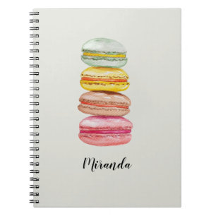 Französisch Macarons Wasserfarbe Handgemalt Notizblock