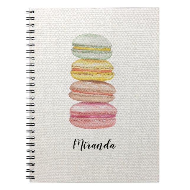 Französisch Macarons Wasserfarbe Handgemalt Notizblock (Vorderseite)