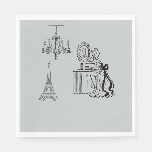 Französisch Mode Paris Thema Party Papier Napkins Serviette (Vorderseite)