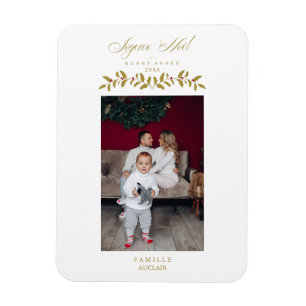Französisch Moderne Elegant Joyeux Noël Foto Famil Magnet
