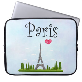 Französisch Paris mit Eiffelturm Laptopschutzhülle