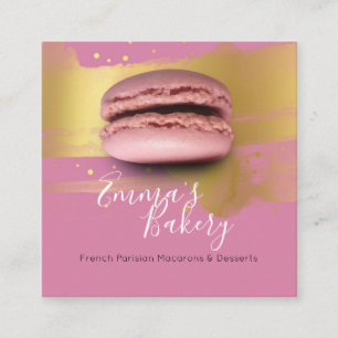 Französisch Pariser Macarons & Desserts Quadratische Visitenkarte