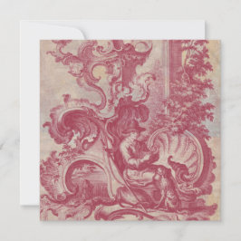 Französisch Patina Vintag Red Toile Pompei Colors Einladung