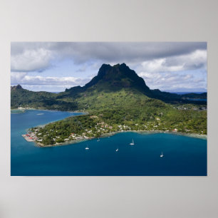 Französisch-Polynesien, Bora Bora. Luftbild Poster