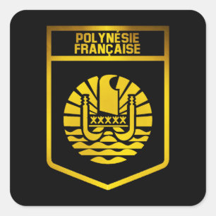 Französisch-Polynesien-Emblem Quadratischer Aufkleber