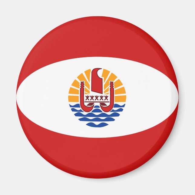 Französisch-Polynesien-Flag-Magnet Magnet (Vorne)
