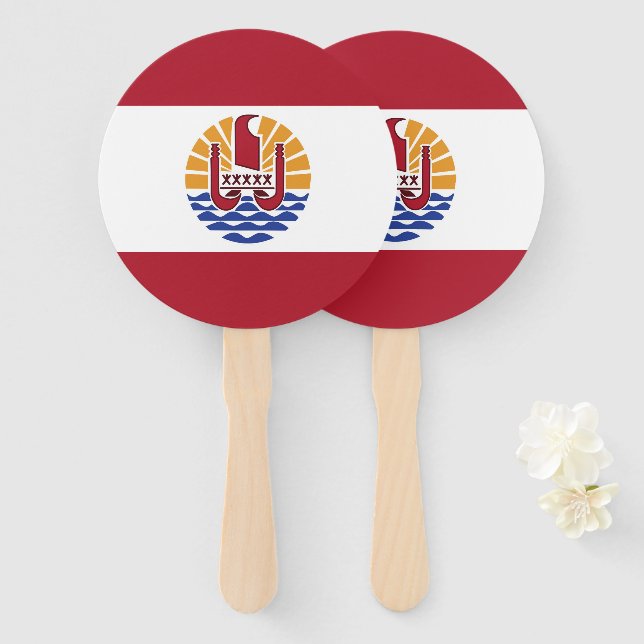 Französisch-Polynesien-Flagge Fächer (Vorne und Hinten)