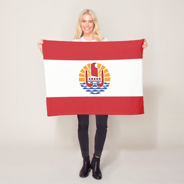 Französisch-Polynesien-Flagge Fleecedecke (Beispiel)