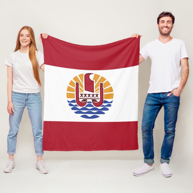 Französisch-Polynesien-Flagge Fleecedecke (Beispiel)