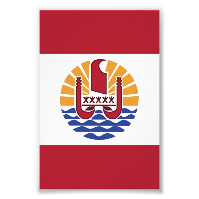 Französisch-Polynesien-Flagge Fotodruck (Vorne)
