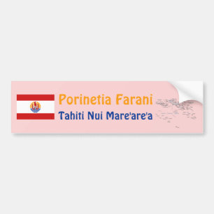 Französisch-Polynesien-Flagge + Karte Aufkleber Autoaufkleber