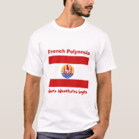 Französisch-Polynesien-Flagge + Karte + Text-T - S