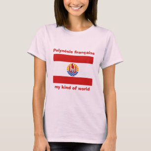 Französisch-Polynesien-Flagge + Karte + Text-T - S T-Shirt