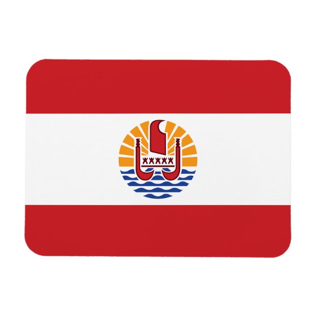 Französisch-Polynesien-Flagge Magnet (Horizontal)